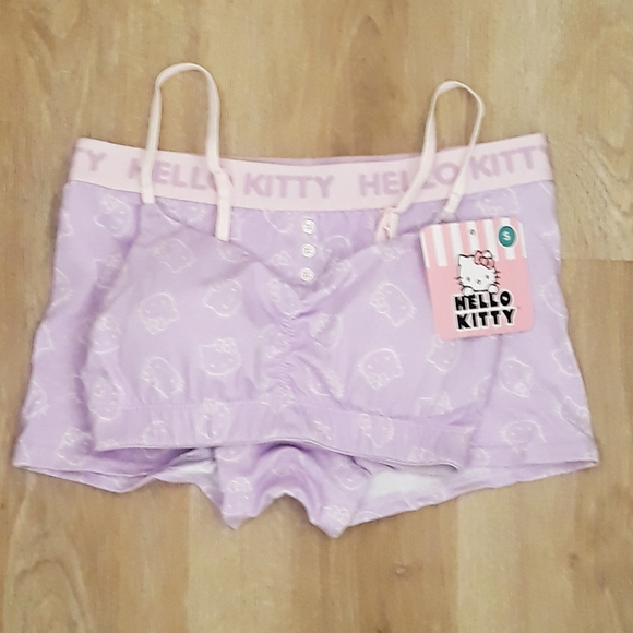 Hello Kitty Cotton Bra and Boxer Set - Size Small Lavendar Loungewear Bra/Boxers - Picture 5 of 12